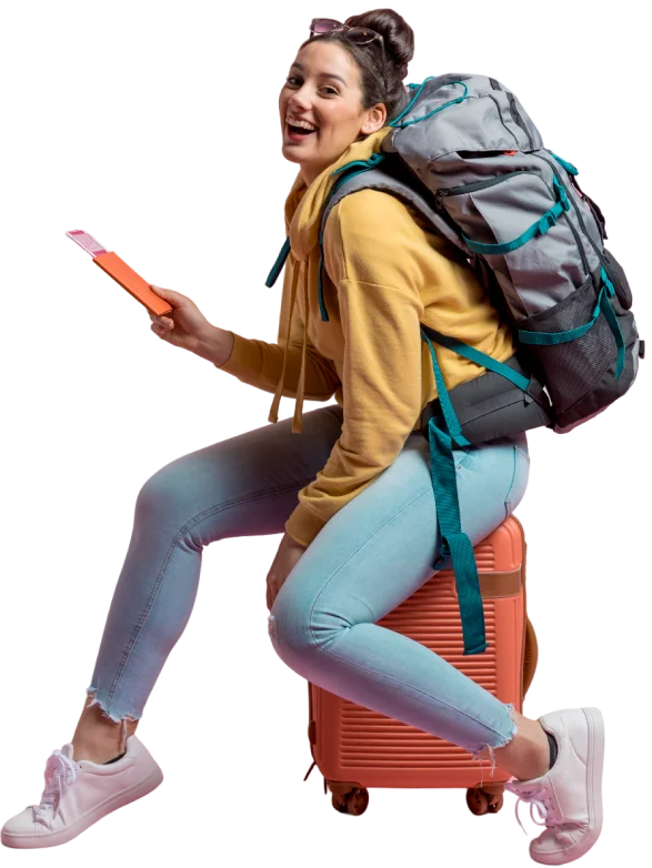 Traveler with backpack